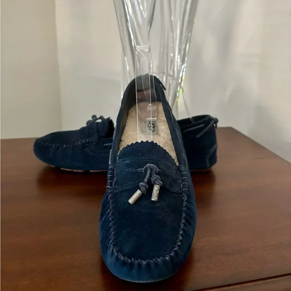 UGG Navy Blue Suede Loafers - Picture 1 of 6